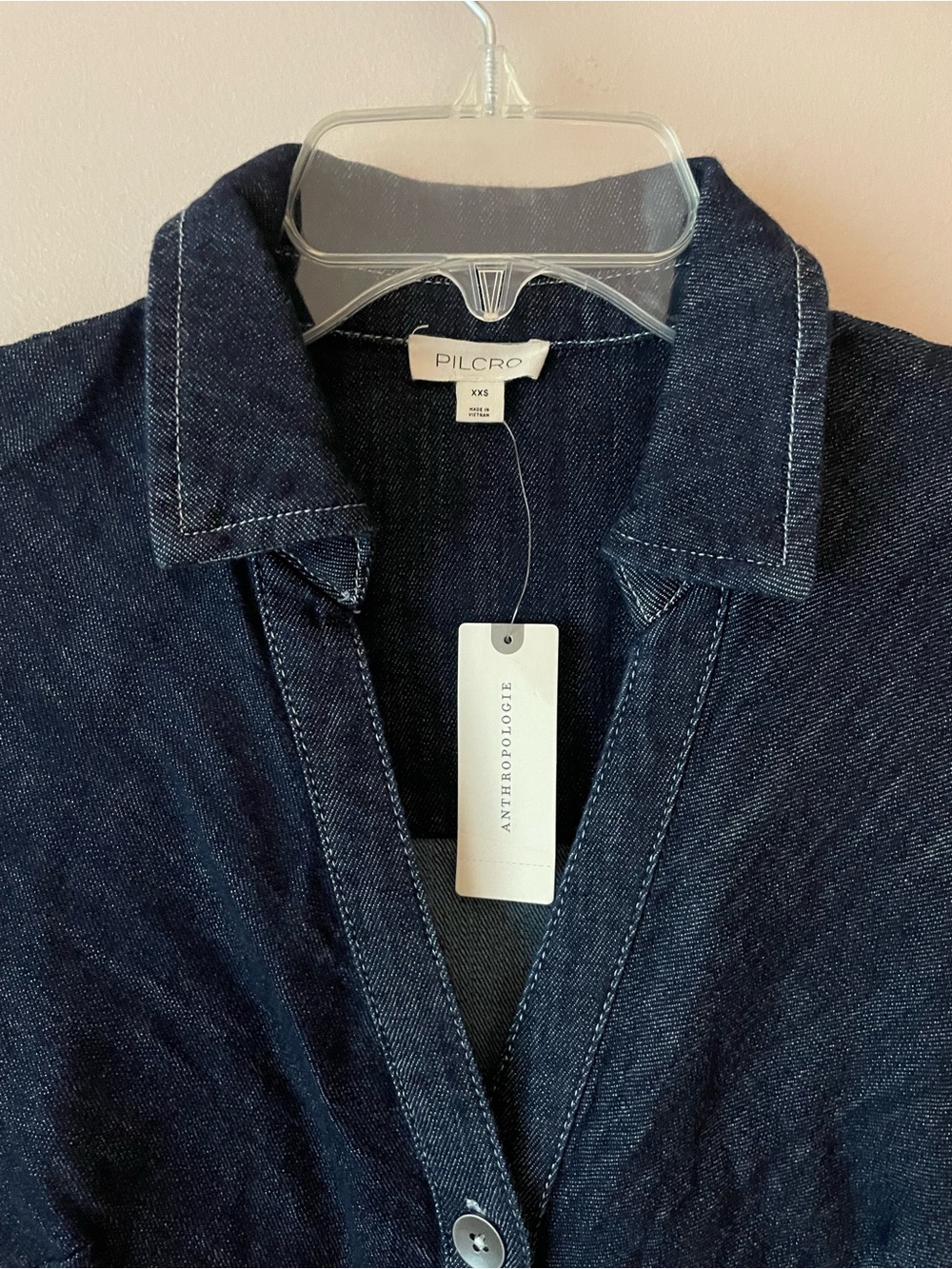 Anthropologie Greer Denim Midi Shirtdress by Pilcro in Midnight Wash Denim - Picture 9 of 9